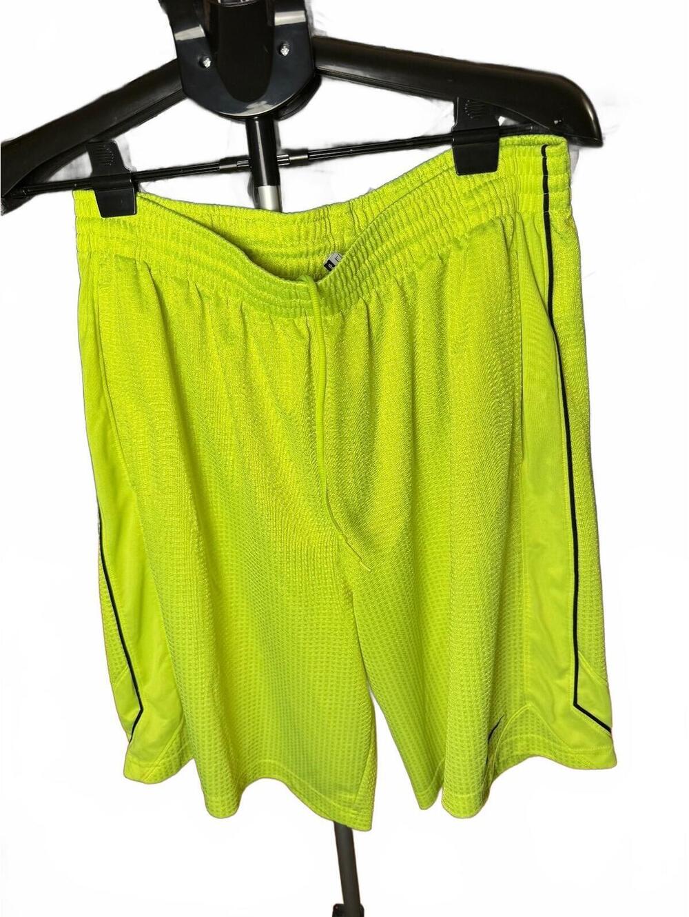 Mens Neon Yellow Athletic basketball Mesh Shorts sz L